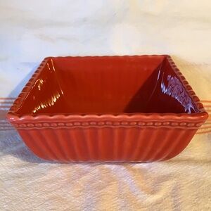 Rustic Red Square Stoneware Bowl
